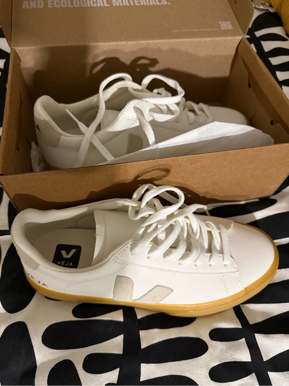 Veja Campo Women’s White Sneakers with Yellow Gum Sole